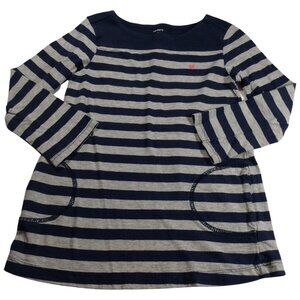 👣 5/$25 - Navy/Grey Long Sleeve Striped Tunic Tee w/ Pockets